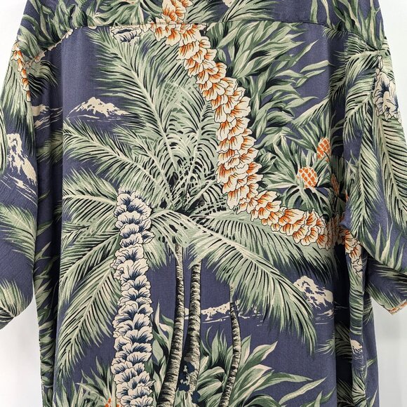 TOMMY BAHAMA Shirt Men's L Multicolor Floral Palm Tree Silk Hawaiian Loop Collar - Picture 7 of 15